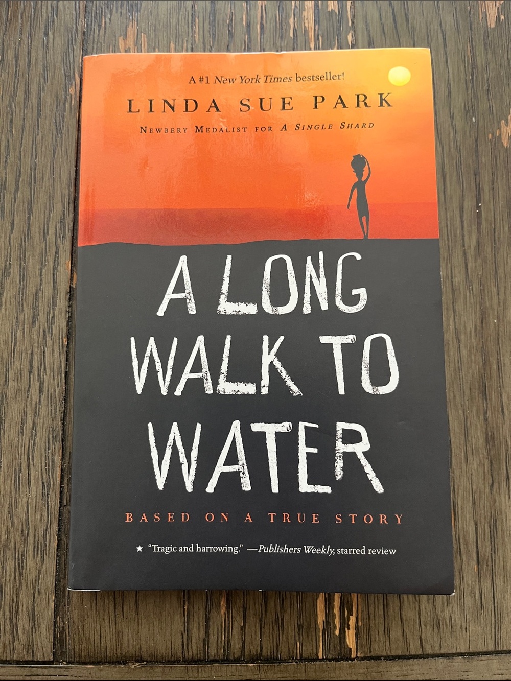 Linda Sue Park "A Long Walk to Water" Paperback - Black & Orange Cover